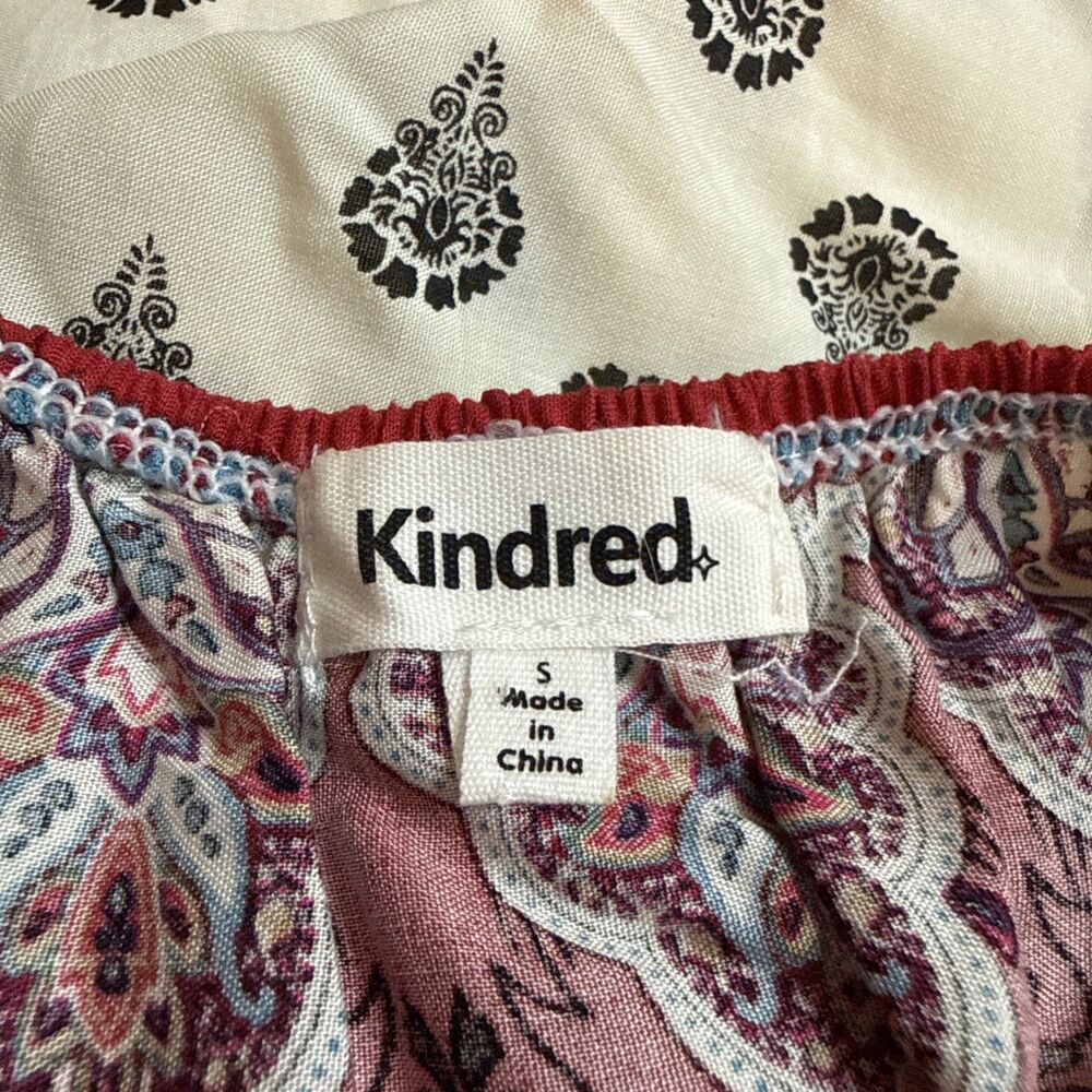 Kindred SZ Small Women’s Multi colored Maxi Boho Dress Ruched - Picture 5 of 7